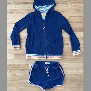 Mini Boden toweling hoodie + shorts